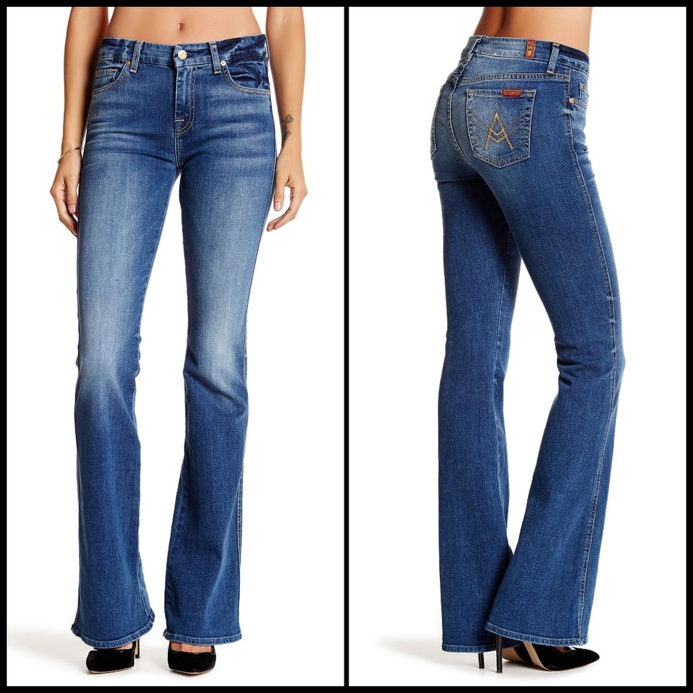 7 For All Mankind Women’s Boot Cut Jeans - Blue Wash